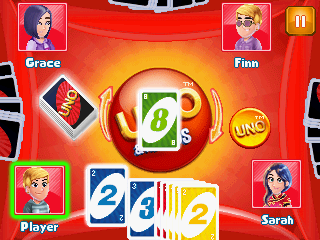 Uno & Friends (J2ME) screenshot: Start of quick play game