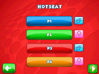 Uno & Friends (J2ME) screenshot: Hotseat is for up to four players