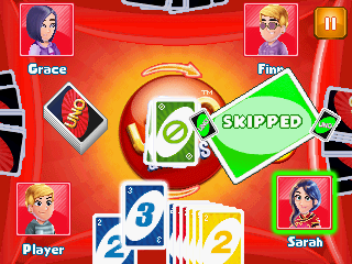 Uno & Friends (J2ME) screenshot: Skip card in use