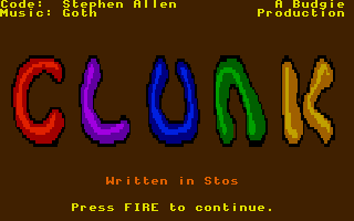 Clunk (Atari ST) screenshot: Title screen