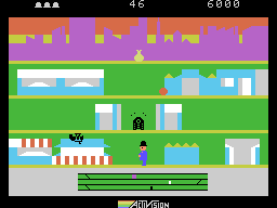 Keystone Kapers (ColecoVision) screenshot: Watch out for incoming biplanes!