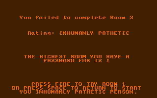 Clunk (Atari ST) screenshot: I lost.