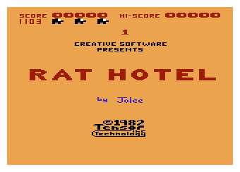 Rat Hotel (VIC-20) screenshot: Title screen