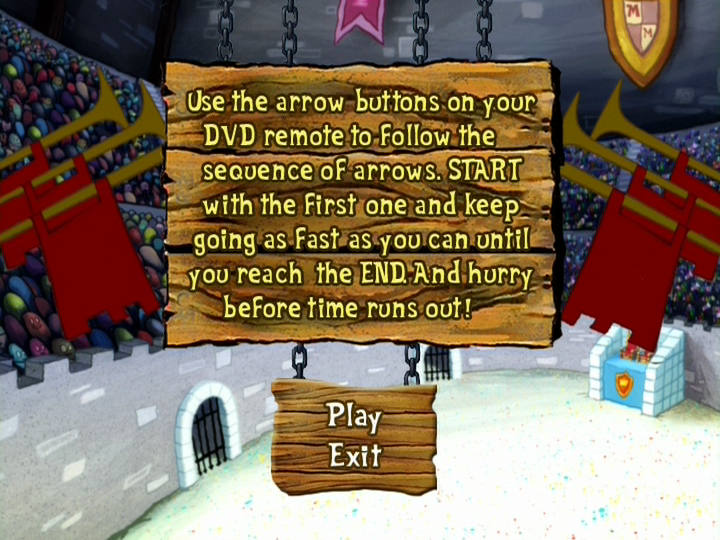 Spongebob Squarepants: Lost in Time (included game) (DVD Player) screenshot: The instructions.