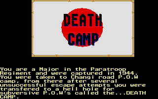 Death Camp (Atari ST) screenshot: The story so far