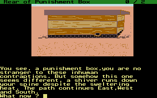 Death Camp (Atari ST) screenshot: The punishment box