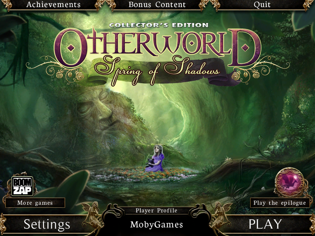 Otherworld: Spring of Shadows (Collector's Edition) (Windows) screenshot: Title and main menu