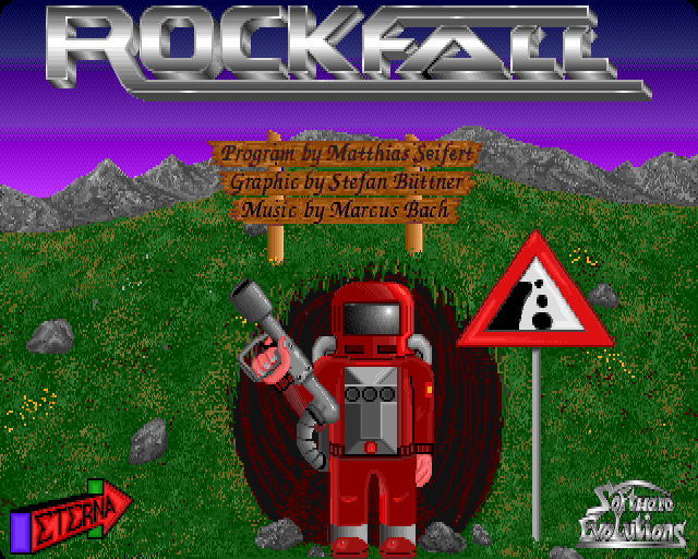 Rockfall (Acorn 32-bit) screenshot: Title screen