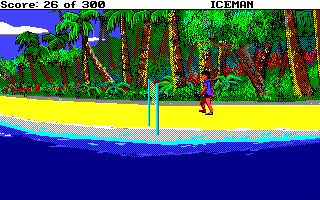 Code-Name: Iceman (Amiga) screenshot: Near a volleyball net.