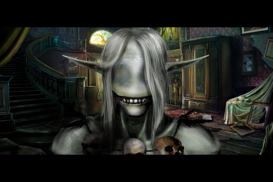 Otherworld: Spring of Shadows (Collector's Edition) (iPhone) screenshot: Meet the antagonist. I must say, he does not look friendly.