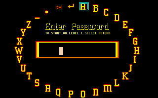Dennis & Denise (Atari ST) screenshot: Password entry screen