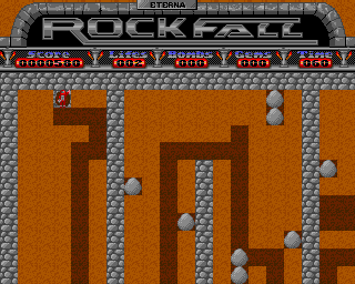 Rockfall (Acorn 32-bit) screenshot: Reaching the exit