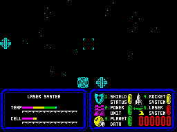 Battle of the Planets (ZX Spectrum) screenshot: Lasers not fully operational