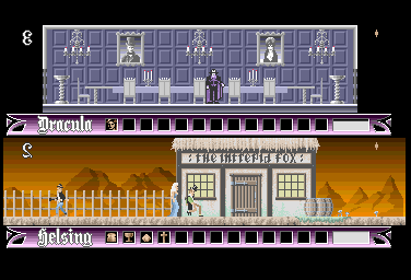 Brides of Dracula (Amiga) screenshot: Dinning room / Inn