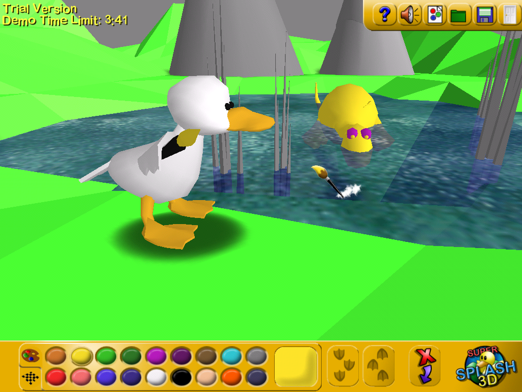Super Splash 3D (Windows) screenshot: Selecting from my palette of colours.