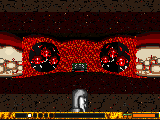 Did IT come from the desert? (Amiga) screenshot: Set a time bomb in her abdomen! Escape quickly !