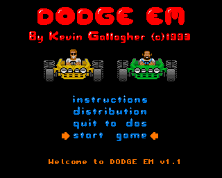 Dodge 'Em (Amiga) screenshot: Title screen