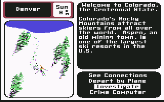 Where in the U.S.A. Is Carmen Sandiego? (Commodore 64) screenshot: Denver