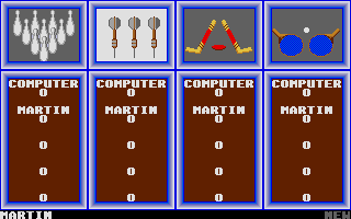 Superstar Indoor Sports (Atari ST) screenshot: Game selection