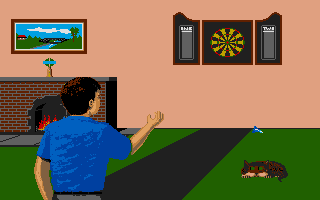Superstar Indoor Sports (Atari ST) screenshot: On the floor - the cat's missing all the drama
