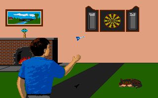Superstar Indoor Sports (Atari ST) screenshot: In the air