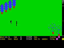Handicap Golf (ZX Spectrum) screenshot: Ball in motion