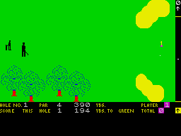 Handicap Golf (ZX Spectrum) screenshot: Closer to the green