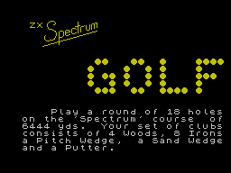 Handicap Golf (ZX Spectrum) screenshot: Intro screen