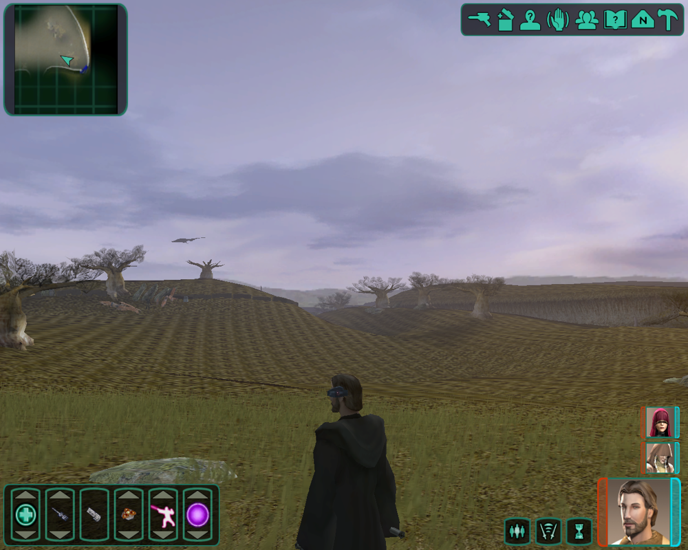 Star Wars: Knights of the Old Republic II - The Sith Lords (Windows) screenshot: Ahh, just admiring the view!..
