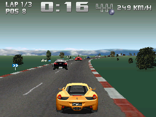Racer 2 (Atari ST) screenshot: The tracks are decorated with lots of additional graphics on both sides of the road