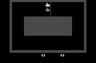 GoSub (Atari 2600) screenshot: The two player race in B&W mode