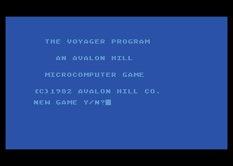 Voyager I: Sabotage of the Robot Ship (Atari 8-bit) screenshot: Title screen (Disk version)