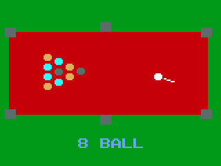 Pocket Billiards! (Odyssey 2) screenshot: Choosing the 8-ball game.