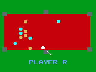 Pocket Billiards! (Odyssey 2) screenshot: A Rotation game.