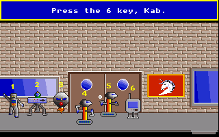 10 Little Robots (Amiga) screenshot: Get it wrong three times and they'll just tell it