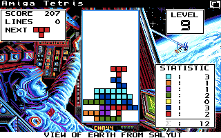 Screenshot of Tetris (Amiga, 1988) - MobyGames