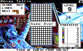 Screenshot of Tetris (Amiga, 1988) - MobyGames