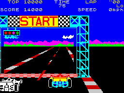 Pole Position (ZX Spectrum) screenshot: 3, 2, 1... GO! (original release).
