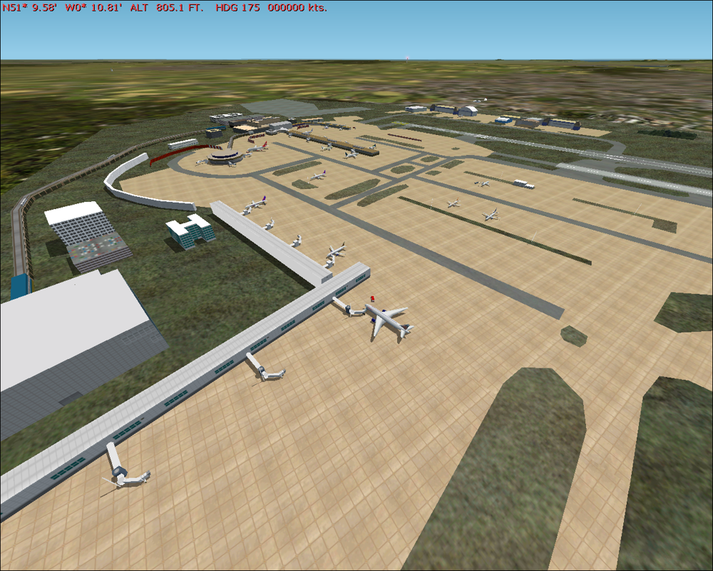 GB Airports (Windows) screenshot: Gatwick - Main terminal area