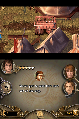 Harry Potter and the Goblet of Fire (Nintendo DS) screenshot: Objectives appearing on screen.