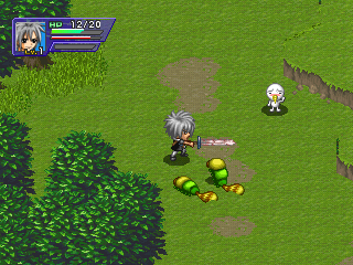 Groove Adventure Rave: Yuukyuu no Kizuna (PlayStation) screenshot: Hack'n'slashing random critters 3.