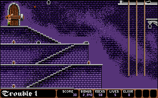 Dark Castle (Amiga) screenshot: Trouble 1