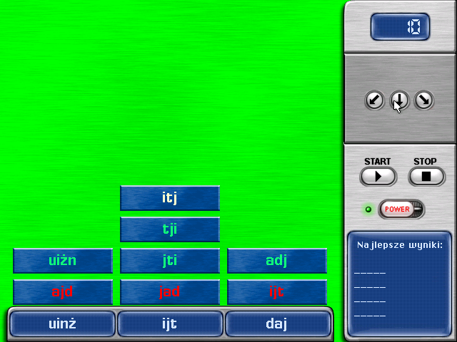 Dyslektyk 2 (Windows) screenshot: Arranging three puzzles removes the from the board