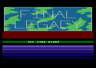 Final Legacy (Atari 8-bit) screenshot: Title screen