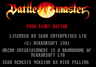 Battle Master (Genesis) screenshot: Title Screen