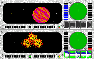 Galactic Invasion (Amiga) screenshot: The enemy launches his warhead