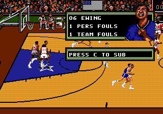 Team USA Basketball (Genesis) screenshot: Foul