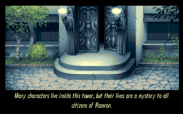 Vital Light (Amiga) screenshot: Intro - Tower entrance