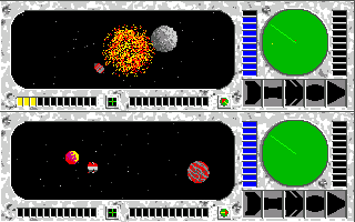 Galactic Invasion (Amiga) screenshot: Trying to shoot it