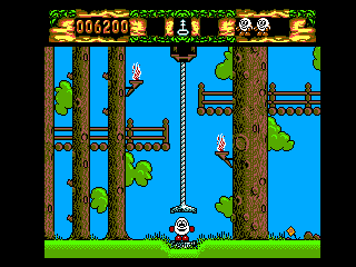 The Fantastic Adventures of Dizzy (SEGA Master System) screenshot: Forest elevator